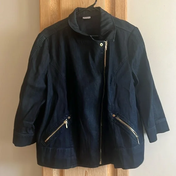 Chico's Jackets Coats Chicos Blue Jean Moto Jacket Poshmark